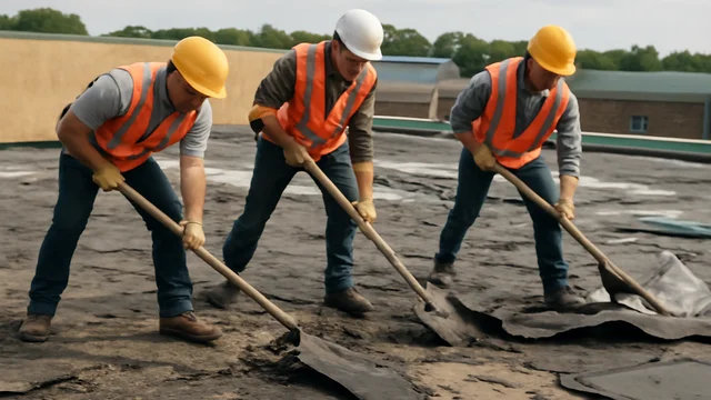 Демонтаж мягкой кровли с утеплителем